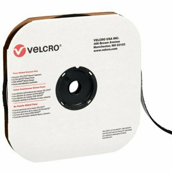 Bsc Preferred 3/4'' x 75' - Loop - Black VELCRO Brand Tape - Individual Strips S-7199